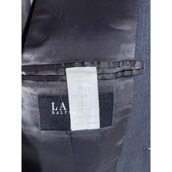 Lauren Ralph Lauren Blazer Mens 40L Gray Slim Black Label Wool Sport Coat Jacket - Picture 10 of 16